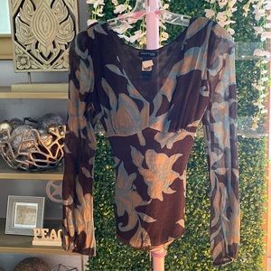 Kenneth Cole sheer shell blouse/with cami